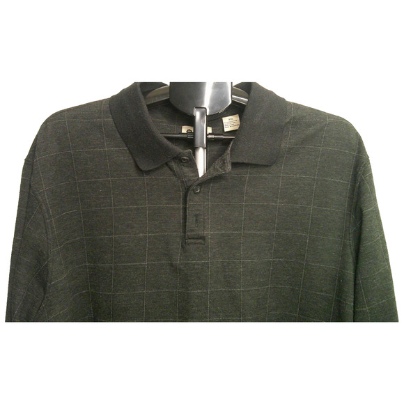 Haggar Clothing Men's XXL Dark Gray Collared Casual Dress Shirt - Picture 2 of 5